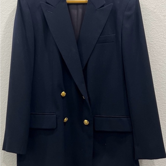 Lauren Ralph Lauren Double Breasted Navy Blazer with Gold Buttons 14P - Picture 2 of 4